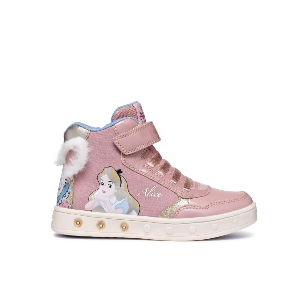 Geox J Skylin Girl G Sneaker LT Rose/Platinum, 29 EU