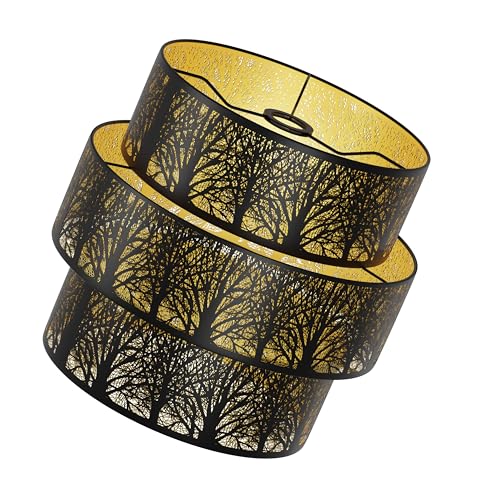 Drum Lamp Shade in Black Gold
