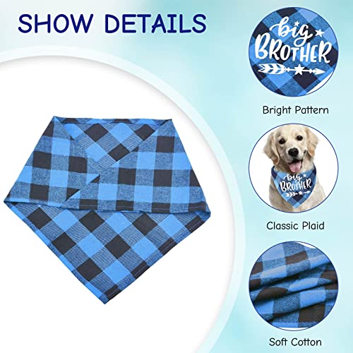 URROMA Rose Red and Lake Blue Plaid Dog Bandana Scarf - Image 3