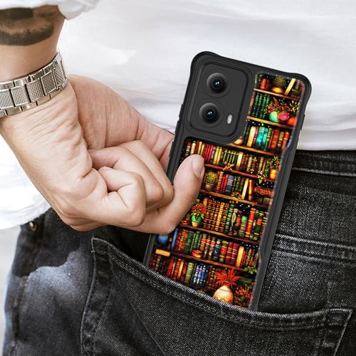 CICPLKSE Magnetic for Moto Edge 2024 Case,[Full Camera Protection] [Compatible with Magsafe] [Military Grade Protection] Bumper for Motorola Moto Edge 2024 6.6",Library Bookshelf - image 6