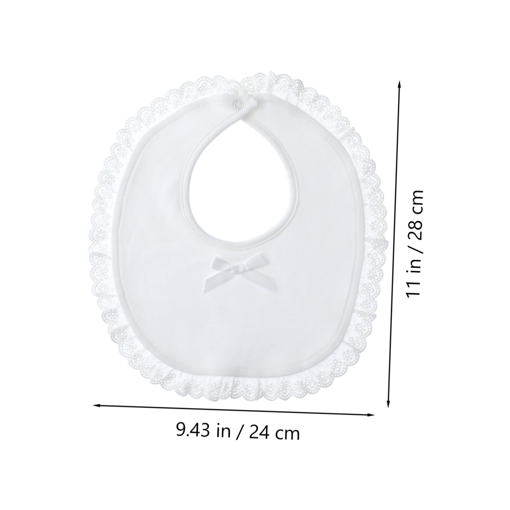 SUPVOX Princess Lace Baby Bib 2-Pack Lightweight Cotton Infant Drool Bibs Newborn Saliva Towels for Feeding and Teething Care - Image 2