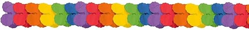 Miniatura 1 de Guirnalda decorativa de papel de fiesta arco iris, 12 pulgadas.