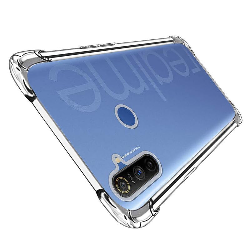 Image of Case Creation New Realme Narzo 20a Premium Imported Quality 0.3mm Crystal Clear Totu Silicone Transparent Flexible Soft Corner Protection with TPU Slim Back Case Color Cover for Oppo Realme Narzo 20a