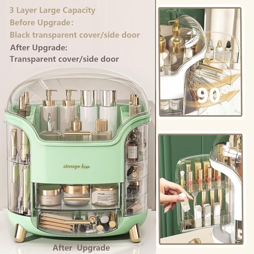 Image of Omeily Makeup Organizer Countertop Vanity Cosmetic Skincares Organizer | Large Clear Makeup Organizer Cosmetic Storage Box for Skincare Perfume, Vanity & Bathroom Organizer Gift for Women Girls