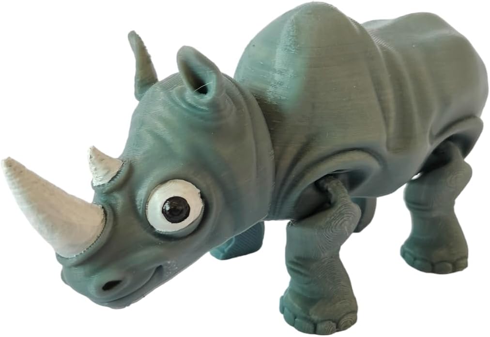 Flexi Rhino/Kids Toy/ 3D Printed Toy/Articulated Toy/Home Decor Toy/Table top Display Toy