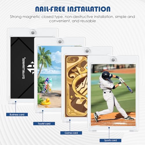 8 Stuck Magnetic Card Holder 35Pt Magnetischer Kartenhalter - Klar Kartenhüllen Magnet Karten Sammelkarten Hüllen Kunststoff Harte Halter Saver für Standard-Karten Sportkarten Fußballkarten