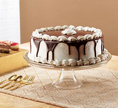 Godinger Cake Stand, Crystal Glass Footed Cake Plate Serving Platter - Made in Italy - Image 3