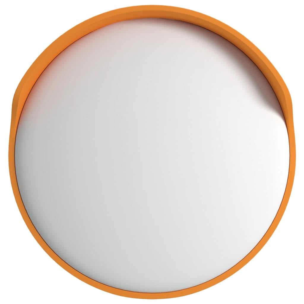 Miroir de Circulation Convexe, Miroir Routier de Sécurité extérieur Orange Ø30 cm Polycarbonate