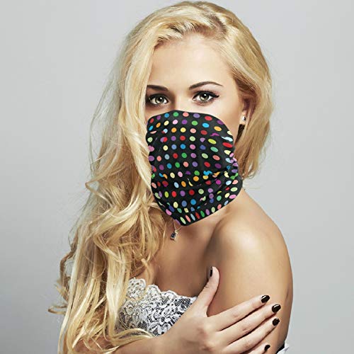 Visesunny Seamless Bandana Neck Gaiter Coloful Polka Dot Headband Headwear Sports Tube Uv Scarf For Workout Yoga Running Hiking Riding #TOP4