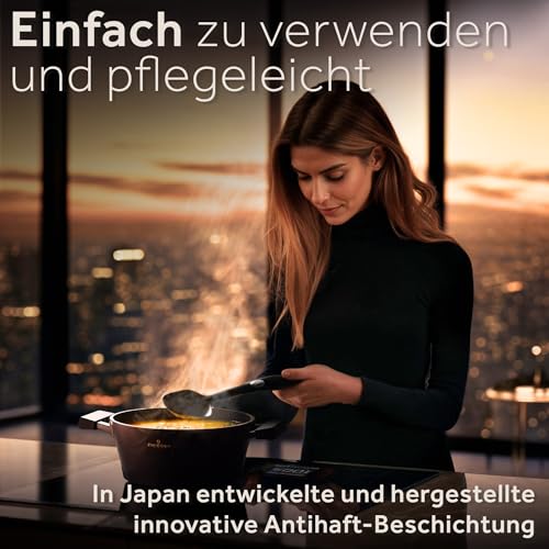 ZWIEGER 3-in-1 Schmortopf mit Deckel Backofengeeignet 28 cm - Groß Bräter induktion, brotbackform mit deckel - Vollflächiger Edelstahlboden, für alle Herdarten geeignet - Antihaft, PFOA-&PFOS-frei 6