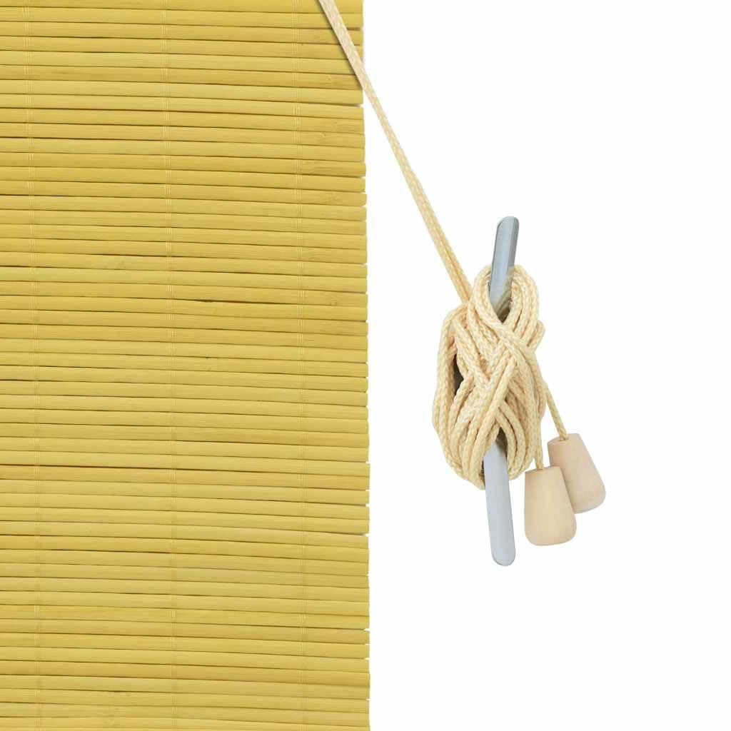 Estor enrollable de bambú amarillo, 150 x 220 cm, resistente a los rayos UV, filtro de luz, montaje versátil, ideal para proteger la privacidad del salón, dormitorio, cocina, con diseño de