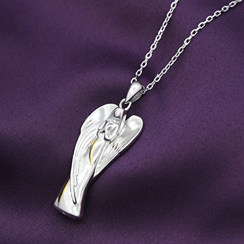 Angel Lady Urn Cremation Necklace Sterling Silver Guardian Angel Wings Urn Pendant for Ashes Keepsake Memorial Jewelry - Image 4