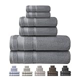 ATRIVM - Juego Toallas de Baño 6 Piezas 100% Algodón Zero Twist | Muy Suaves y Absorbentes de 600gr/m² | Incluye 2 Tocador (30x50cm) + 2 Lavabo (50x100cm) + 2 Sábana/Baño (100x150cm) | (Gris Plata)