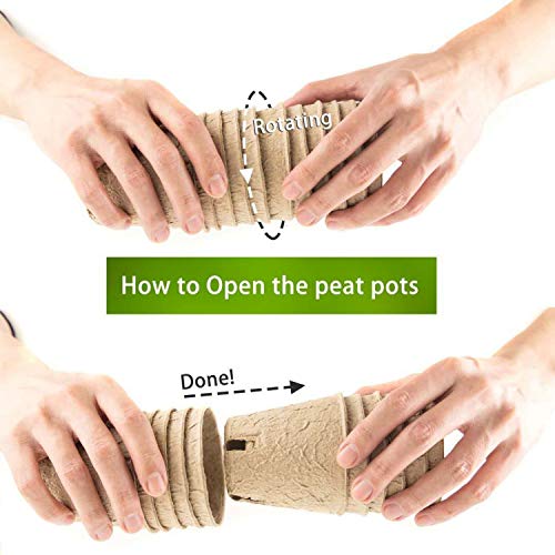 Vumdua 3\" Peat Pots with Plant Label, Biodegradable Seed Starter Kit for Vegetables, Herbs, Fruits, Flowers - 100 Pcs Planting Pots & 100 Pcs Plastic Plant Markers - Thumbnail 7