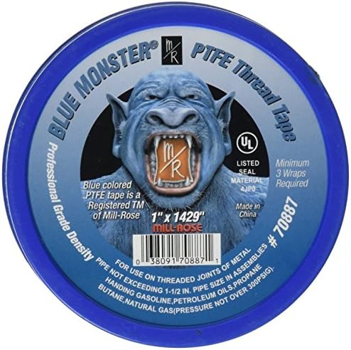 Mill-Rose Blue Monster PTFE Thread Sealant Tape, 1 in W x 119 ft, Blue, 0.0035 in Thick 70887-1 Each