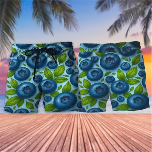 Tropical Fruit Men Swim Trunks - Tropical Summer Men's Summer Quick-Dry Swim Shorts with Pockets Series 192