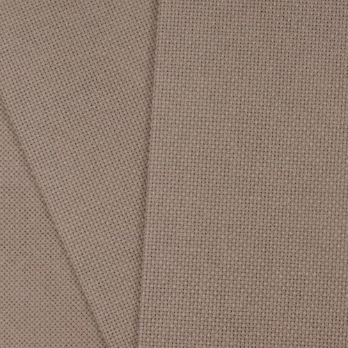 Image of KCS 12 inch x 59 inch (30cmx 149cm) 18CT Counted Cotton Aida Cloth Cross Stitch Fabric (Coffee)