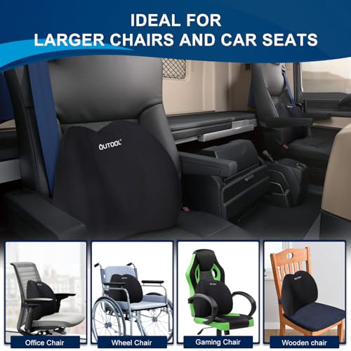 image for QUTOOL Lumbar Support Pillow for Office Chair, Memory Foam Low Back Su