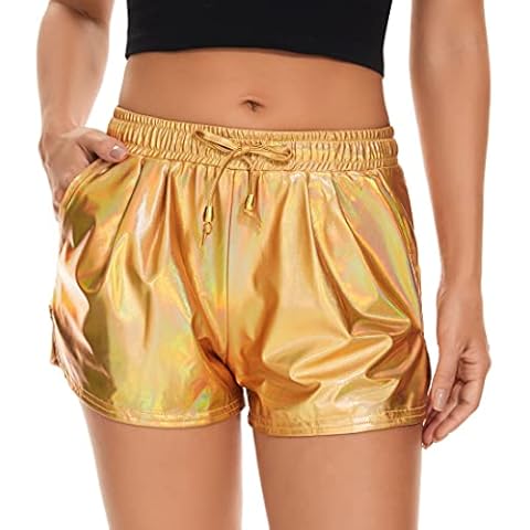 Taydey Women's Metallic Yoga Hot Shorts Cover
