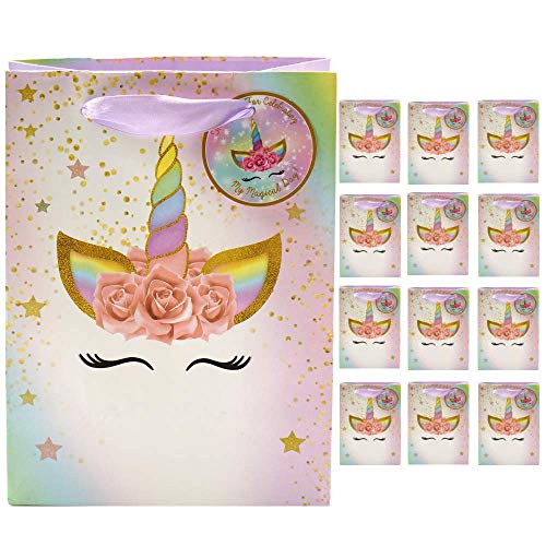 Unicorn Party Favor Bags - Set of 12 - Super Cute Rainbow Pastel Thank You Tags & Ribbon Handles | Perfect for Kids Birthday Party Theme - Fill with Treats, Candy, Supplies, Gifts & Loot. Unicorn Party Favor Bags - Set of 12 - Super Cute Rainbow Pastel Thank You Tags & Ribbon Handles | Perfect for Kids Birthday Party Theme - Fill with Treats, Candy, Supplies, Gifts & Loot.