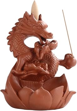 Incense Holder Creative Backflow Incense Burner Purple Sand Ceramic Aromatherapy Burner Ornamental Indoor Sandalwood Zen Ornaments Incense Burner Waterfall Color A