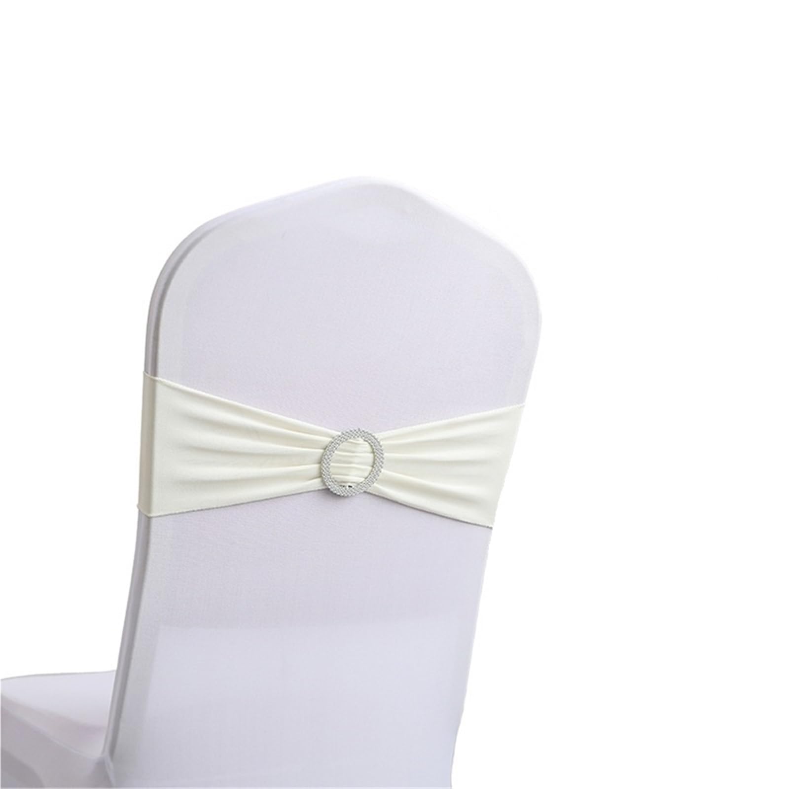 YGSGJSP Chair Sashes 100/50/10pcs Elastic Chair Knot Wedding Decoration Buckle Sashes Back Cover Mariage Hotel Home Seat Elegant Ribbon Decors for Wedding(Beige,50pcs)