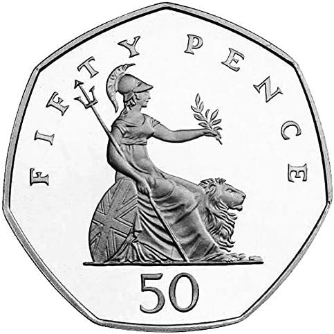 1983 Great Britain Britannia Proof 50P Old Large Fifty Pence Uncirculated Coin