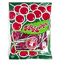 Rote Kirschen, Das ORIGINAL von HIRSCH, Kirschlutscher mit dem original grünen Stiel, 100g Beutel