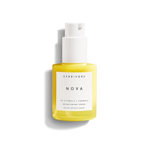 HERBIVORE Nova 15% Vitamin C + Turmeric Brightening Serum for Dark Spots, Hyperpigmentation + Even Skin Tone | Vegan, Plant-Based, Cruelty-Free, 30 mL / 1 oz - 1 Ounce (Pack of 1) - Nova Serum