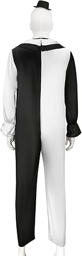 Miniatura 4 de Disfraz de terrifier para hombre, disfraz de payaso asesino blanco y negro, sombrero para Halloween