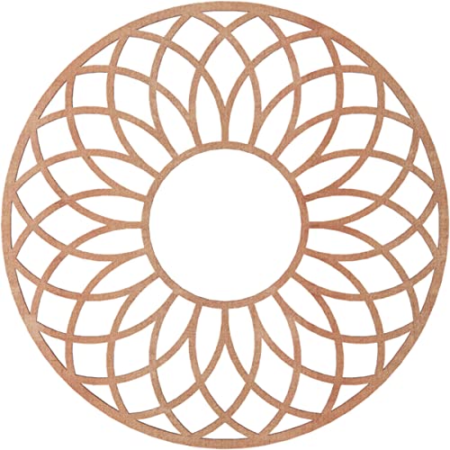 Image of Ekena Millwork 20 inchOD x 6 7 /8 inchID x 3 /8 inchT Cannes Wood Fretwork Pierced Ceiling Medallion, Cherry