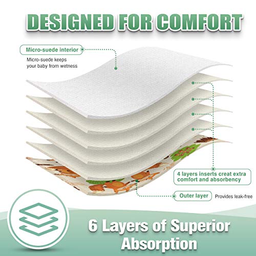 image for wegreeco Cloth Diapers 6 Pack with 6 Inserts & 1 Wet Bag, Washable Clo
