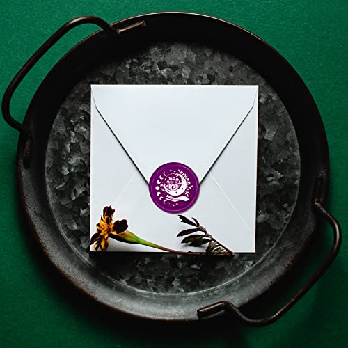CRASPIRE Witch Wax Seal Stamp Halloween Sealing Wax Stamps 30mm Retro Vintage Removable Brass Stamp Head with Wood Handle for Wedding Invitations Halloween Christmas Thanksgiving Gift Packing - Image 3
