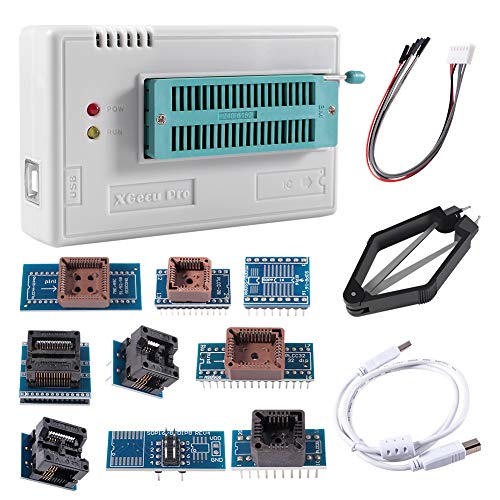 ACEIRMC USB Universal Programmer, TL866II Plus Programmer Flash Programmer for EEPROM Flash 8051 AVR MCU GAL PIC with 10 Adapter (Programmer Host+10Adapter)