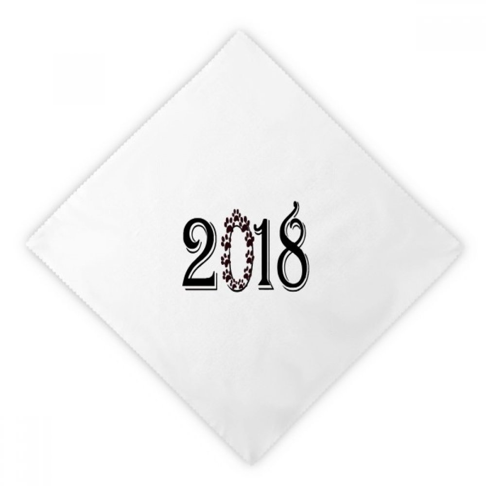 Servilletas de tela blancas Garland 2018 para tu cena de Año Nuevo, pack de 2 unidades reutilizables