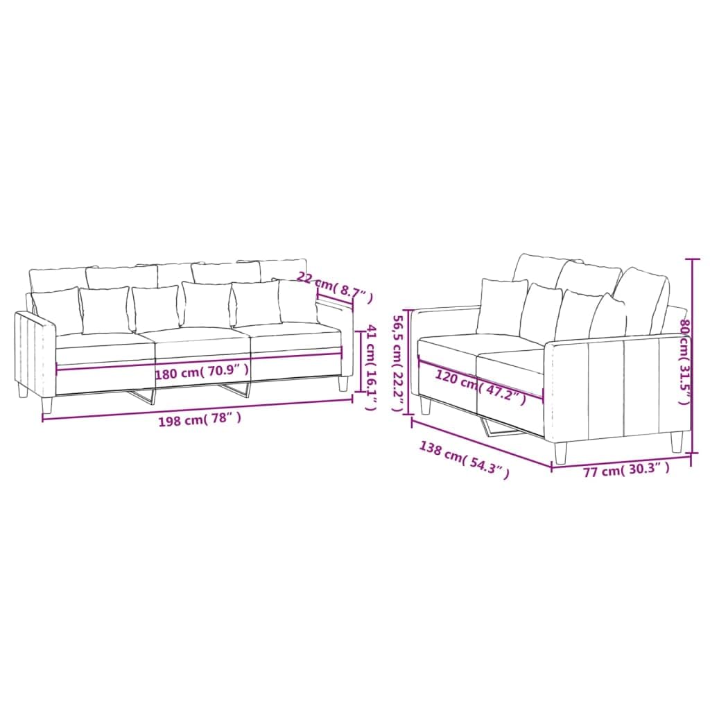 Set Canape 2 Pezzi Velluto Blu | Struttura contropiastra e metallo, seduta imbottita, 110 kg per sedile, confortevole per soggiorno