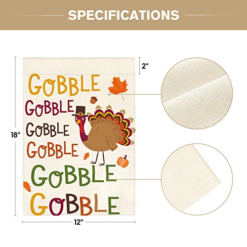 Avoin Colorlife Gobble Gobble Turkey Garden Flag 12 X 18 Inch Double Sided, Fall Thanksgiving Yard Outdoor Decorative Flag thumb #4