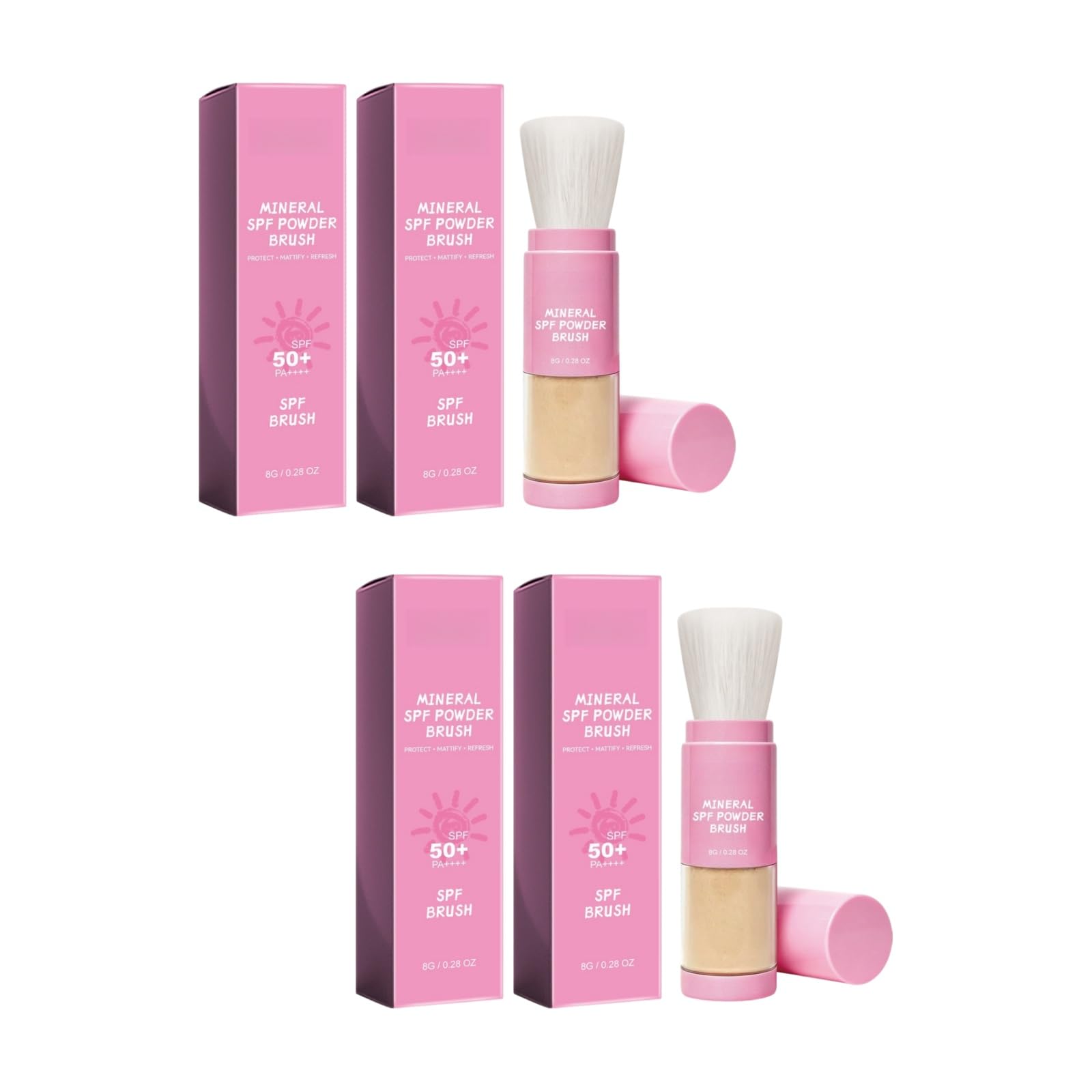 Poudre Fixante Solaire SPF 50+ Large Spectre, Poudre matifiante Matifiante Anti-Brillance 12h, Sans Effet Blanc，Creme solaire 50