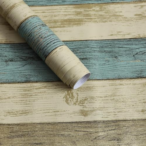 Image of Self-Adhesive Wallpaper Waterproof Old Furniture Vinyl Stickers Wooden Door Wardrobe Desktop PVC Wall Papers 45 X 304 CM- (Wooden Plank-2)