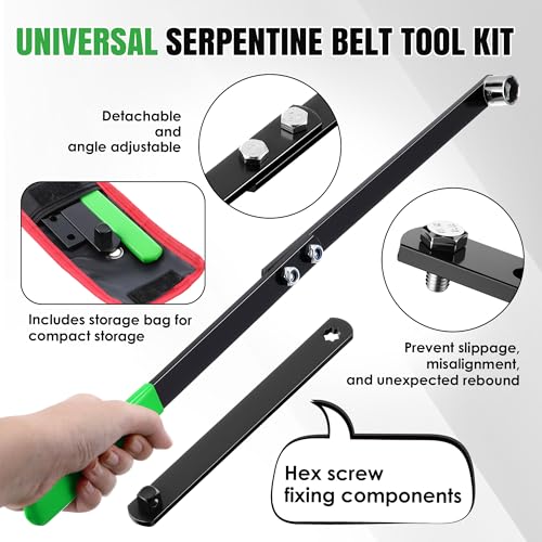 Image of Meonum Universal Serpentine Belt Tool Kit, Tensioner Wrench(Green)