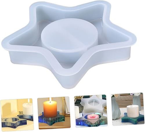 Miniatura 2 de TEHAUX 3pcs Pentagram Mold Resin Craft Molds Candle Holder Epoxy Resin Casting Candlestick Silicone Soap Silicone Molds Candle Holder Making Mold