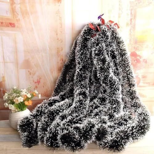 Image of Pack of 2 Snow Garland for Christmas Tree Decoration Ornaments Tinsel Snow Garlands for Xmas Home - Christmas Decorations Items Home Office Railing Decoc - (6 Ft Length) | PoPo Toys 