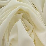 Solid Ivory White Crepe Georgette Fabric 58' Widthx2133; - Sold by The Yard