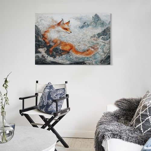 Impression giclée sur toile de renard de qualité artistique