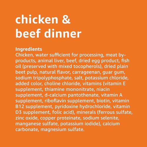 Image of Amazon Basics Puppy Chopped Ground Dinner Canned Dog Food, with Chicken & Beef, 13.2oz (Pack of 12)
