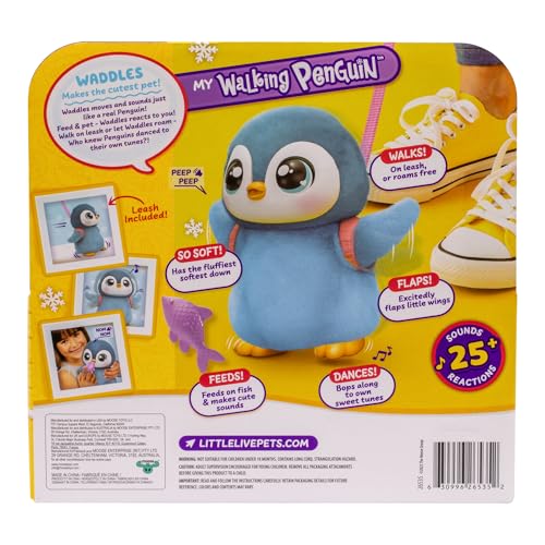 image for Little Live Pets Walking Penguin My Pet Waddles, Interactive Plush Pen