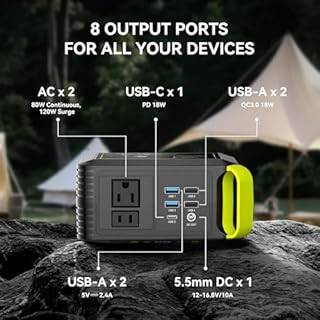 MARBERO 88.8Wh Solar Generator with 21W Solar Panel Included Portable Power Station 80W 110V 120W Max for Camping Outdoor Hiking Fishing Emergency