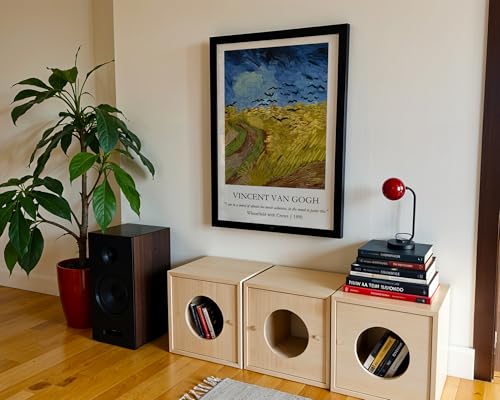 Image of Waltractive Vincent Van Gogh Paintings Framed Poster with Beautiful Quotes - Available in 33x22 and 48x33 CM - Classic Art Poster with sleek Black Frame - Elegant Home and Office Decor (Wheatfield with Crows, 9x13 Inch, Framed)
