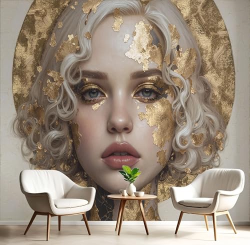 Fresque murale salon pour masquer les murs blancs et agrandir l'espace