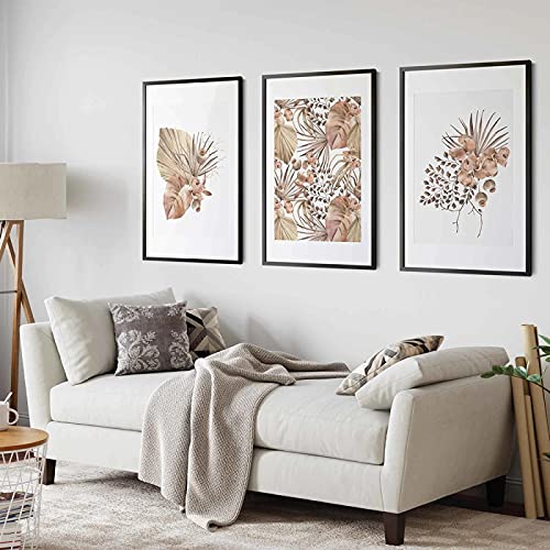 Affiches tropicales palmier 40x60cm lot de 3 toiles murales sans cadre